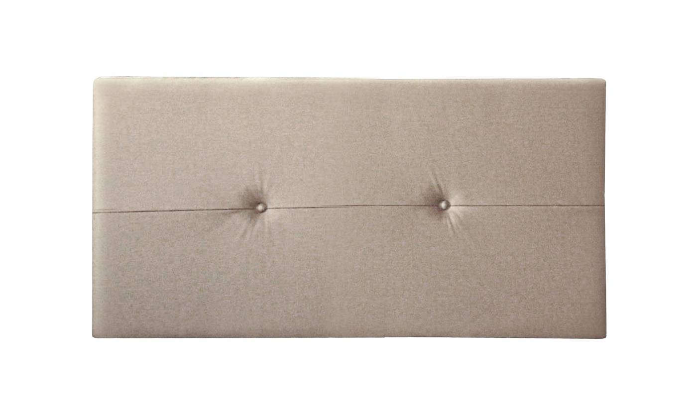 Cabezal tapizado de polipiel color visón, de 110x55 cm.